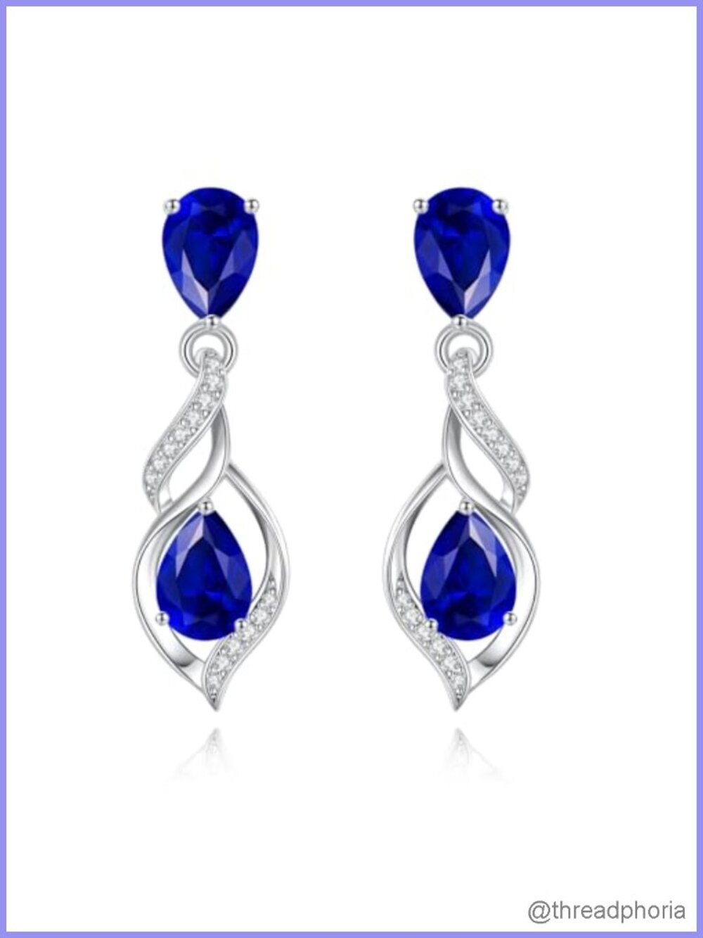 Sterling Silver Teardrop Birthstone Dangle Earrings Gift for Women